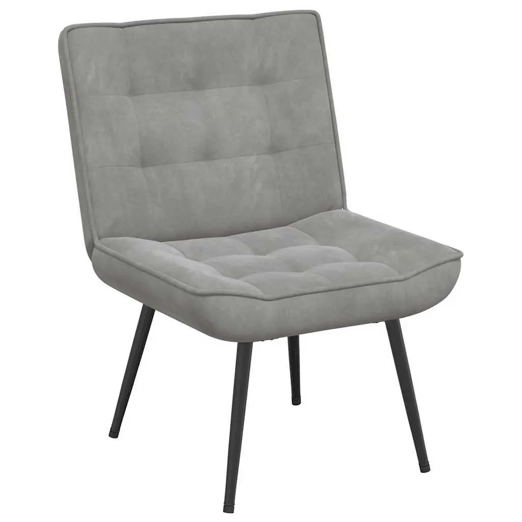 Relaxing Chair Velvet Upholstered Grey 64 x 74 x 84 cm Home Office Leisure Seat