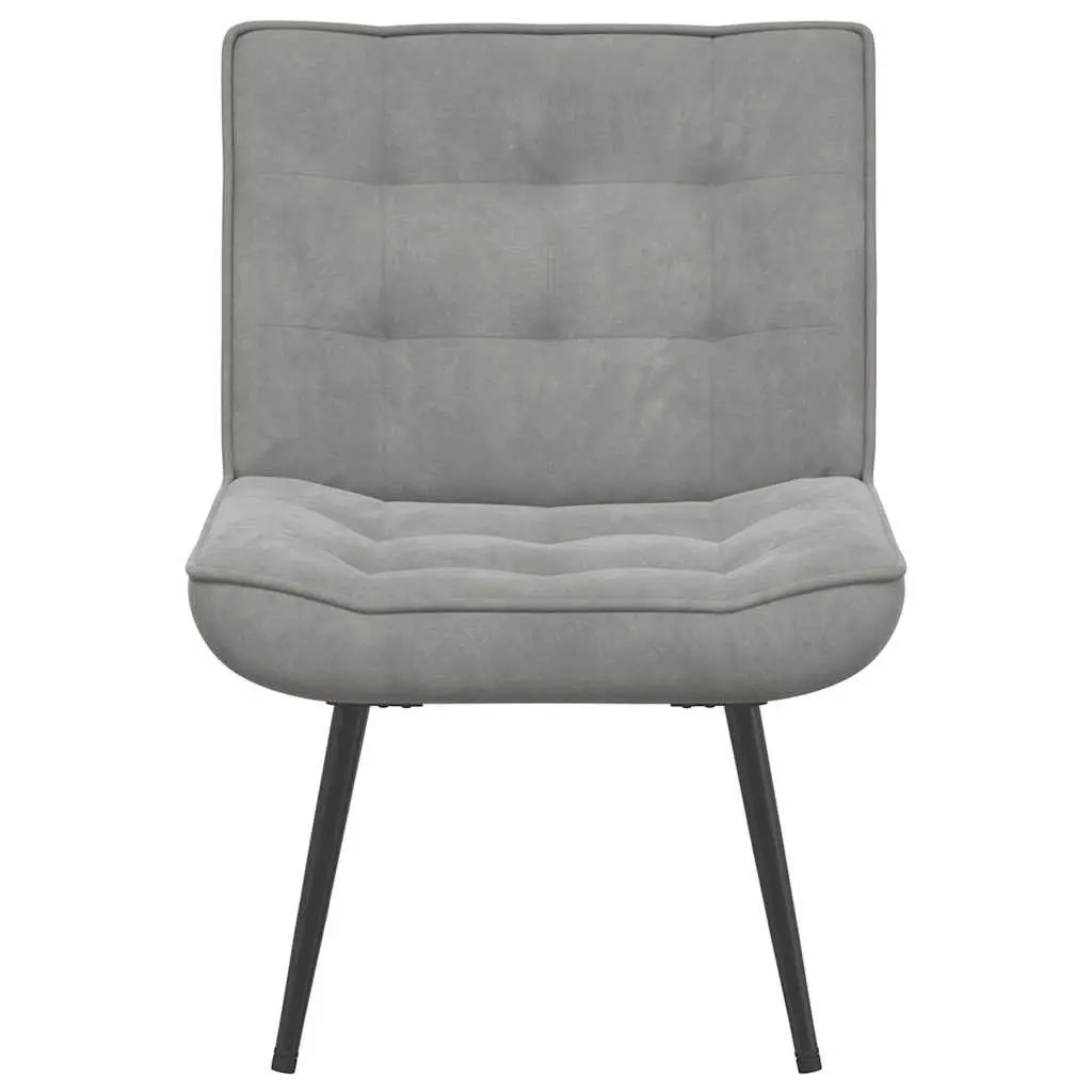 Relaxing Chair Velvet Upholstered Grey 64 x 74 x 84 cm Home Office Leisure Seat