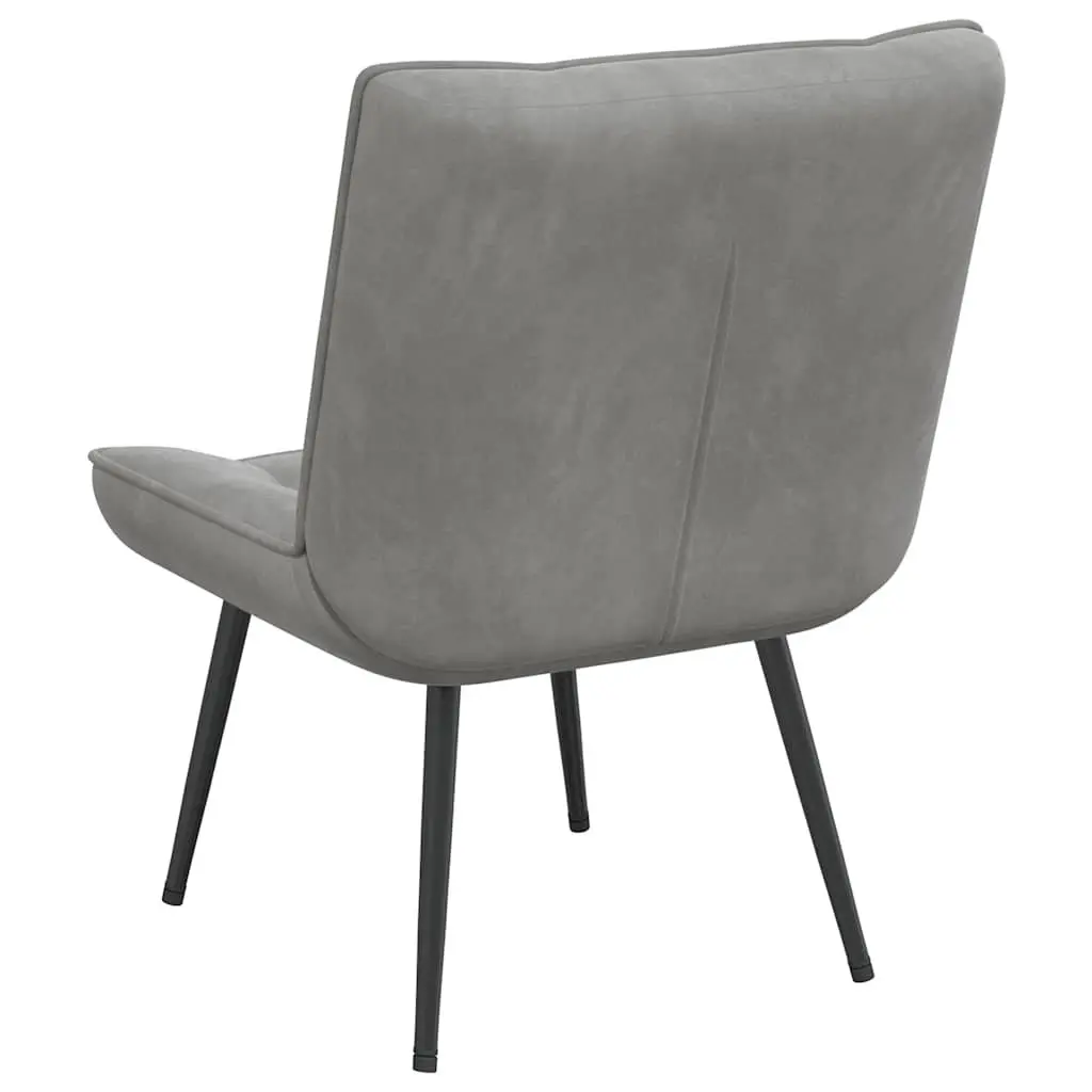 Relaxing Chair Velvet Upholstered Grey 64 x 74 x 84 cm Home Office Leisure Seat