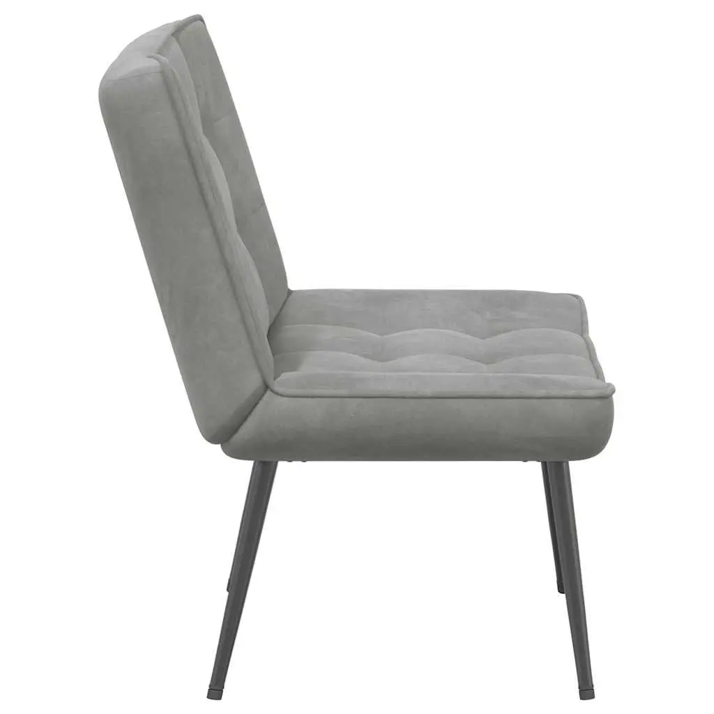Relaxing Chair Velvet Upholstered Grey 64 x 74 x 84 cm Home Office Leisure Seat