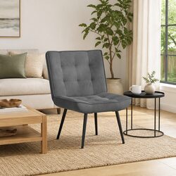 Versatile Grey Velvet Chair and Footstool for Every Room