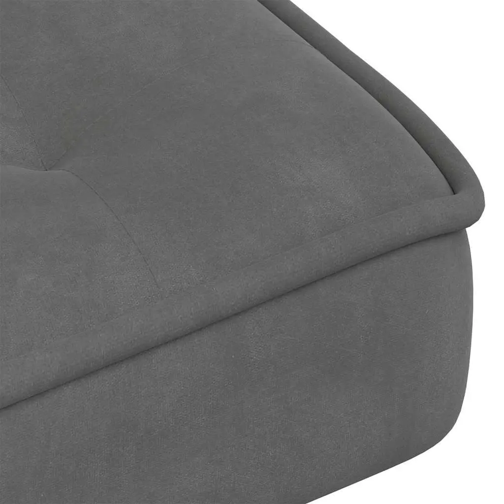 Relaxing Chair Velvet Upholstered Grey with Integrated Footstool Home Office