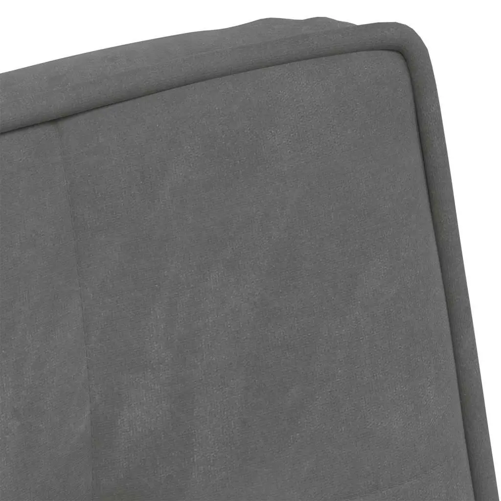 Relaxing Chair Velvet Upholstery Integrated Footrest Dark Grey