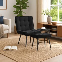 Versatile Black Velvet Chair for Home Relaxation