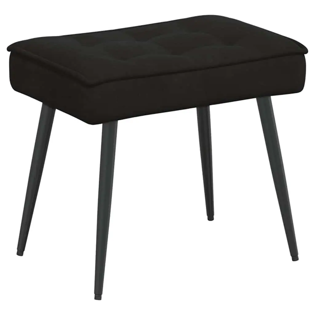 Relaxing Chair Velvet Upholstered Integrated Footrest Black