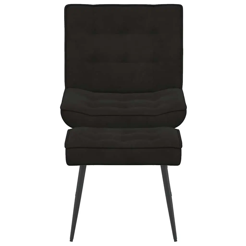 Relaxing Chair Velvet Upholstered Integrated Footrest Black