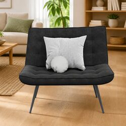 Practical Black Velvet Bench for Home Leisure Areas