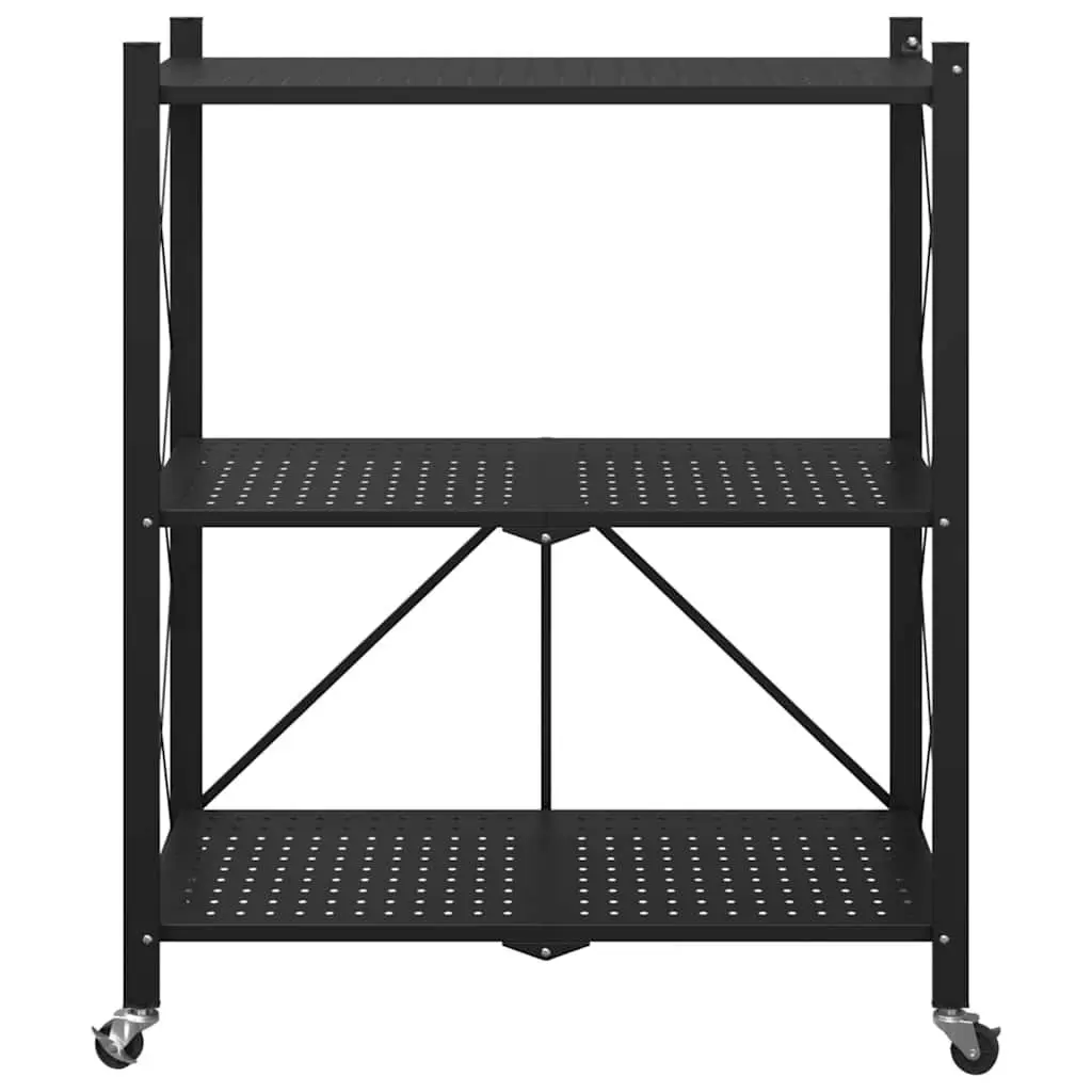 Storage Shelf on Wheels Powder-coated Steel 71x34x88cm Blue