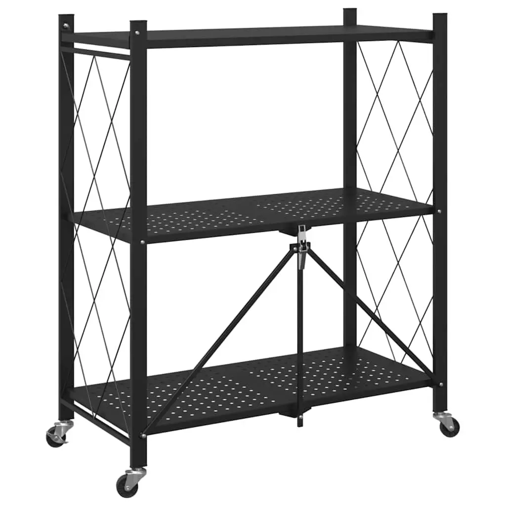 Storage Shelf on Wheels Powder-coated Steel 71x34x88cm Blue