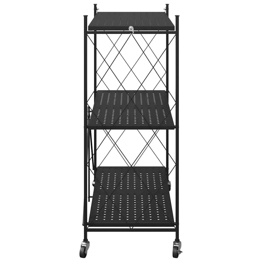 Storage Shelf on Wheels Powder-coated Steel 71x34x88cm Blue