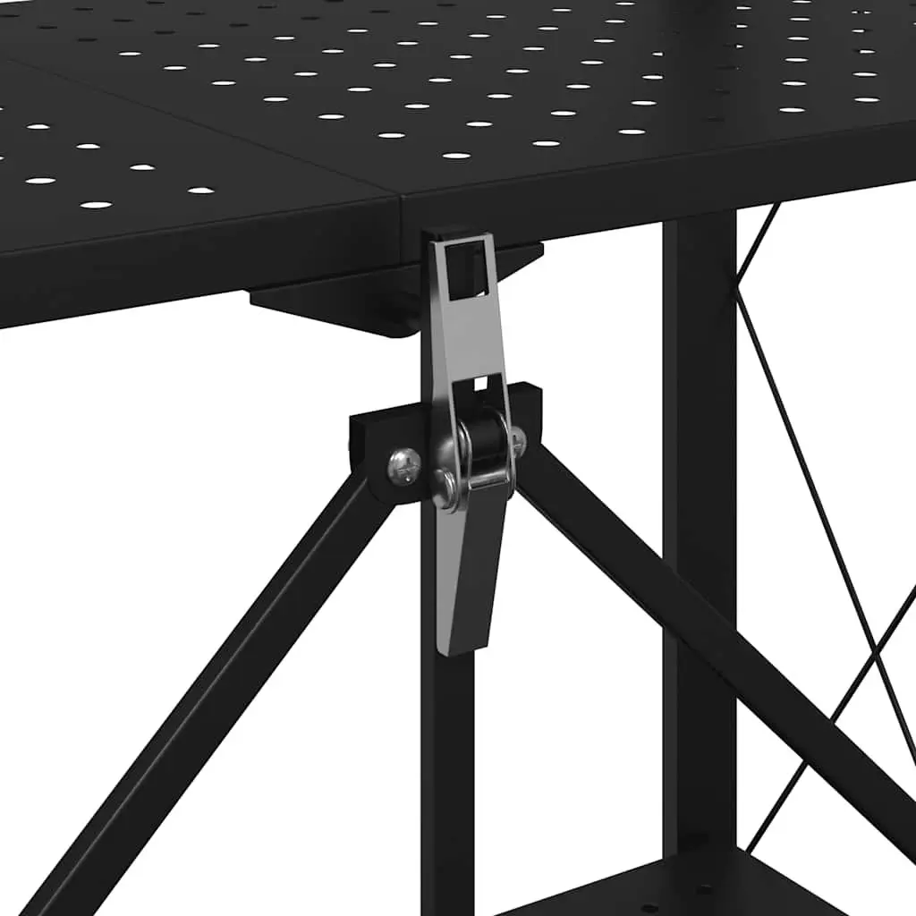 Storage Shelf on Wheels Powder-coated Steel 71x34x88cm Blue
