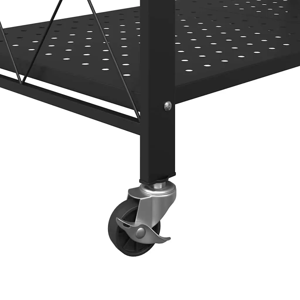 Storage Shelf on Wheels Powder-coated Steel 71x34x88cm Blue