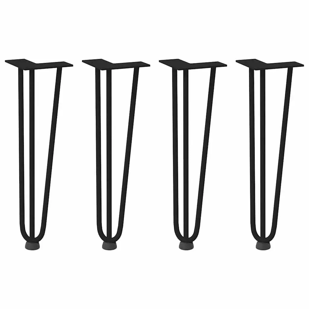 Hairpin Legs Coffee Table Solid Powder-Coated Steel 42 cm Black 4 pcs