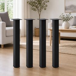 Console Table Legs 4 pcs Black 72-74 cm Steel Adjustable Levelers Modern Design