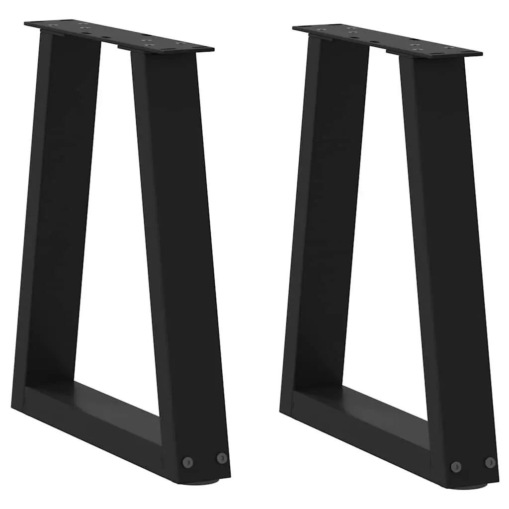 Coffee Table Legs V-Shape Powder-coated Steel 38x42-43.3cm Black