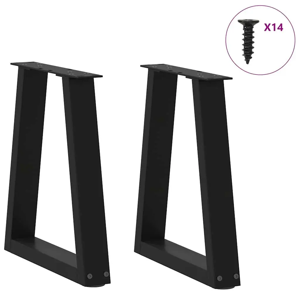 Coffee Table Legs V-Shape Powder-coated Steel 38x42-43.3cm Black