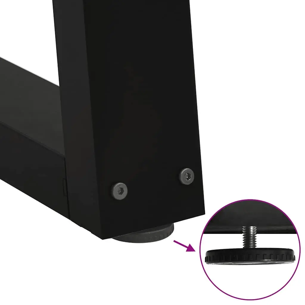 Coffee Table Legs V-Shape Powder-coated Steel 38x42-43.3cm Black