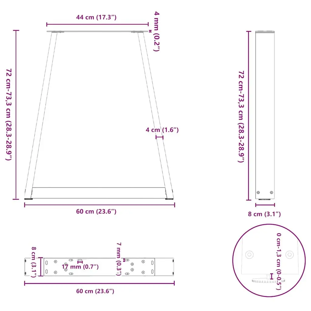 V-Shape Dining Table Legs for Home Use