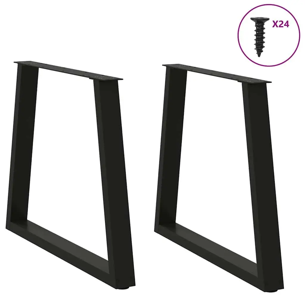 V-Shape Dining Table Legs Adjustable Black Steel 70x72-73.3cm 2pcs