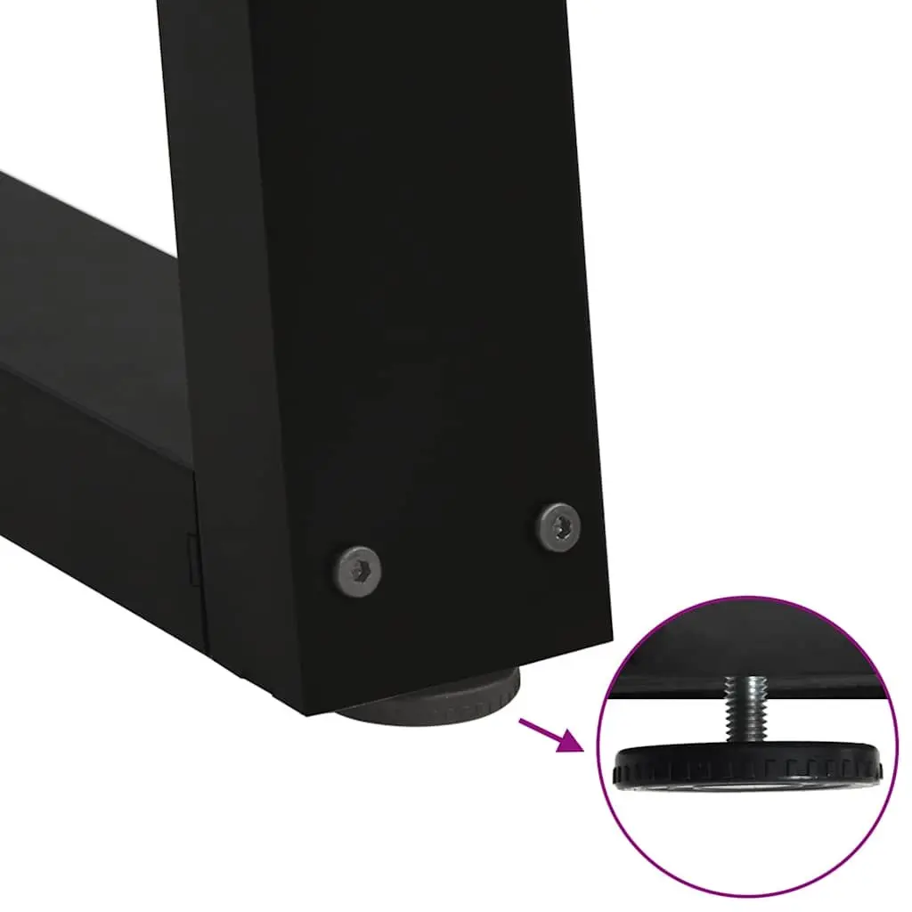 V-Shape Dining Table Legs Adjustable Black Steel 70x72-73.3cm 2pcs