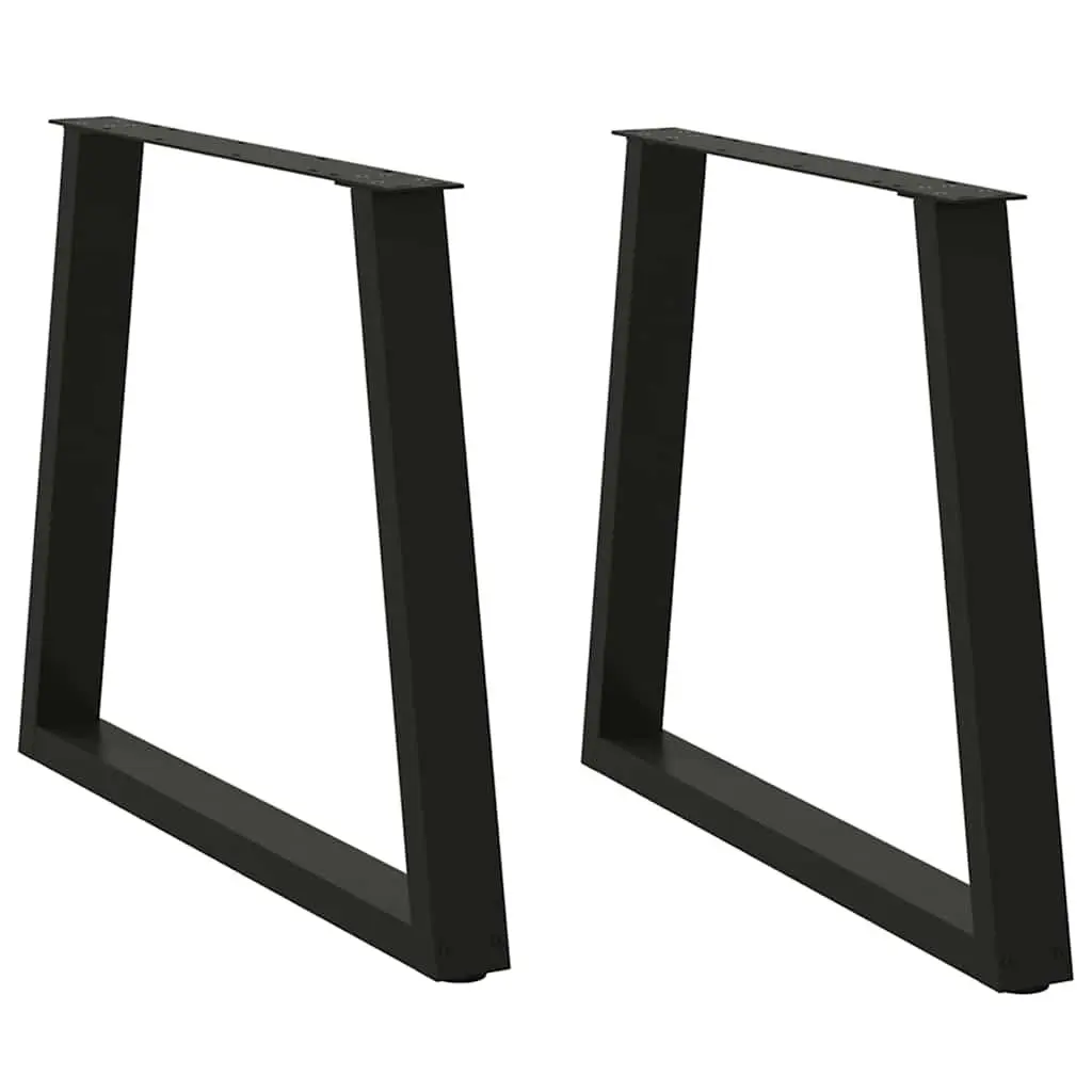 Dining Table Legs V-Shape Powder-coated Steel 80x72-73.3cm Black 2 pcs