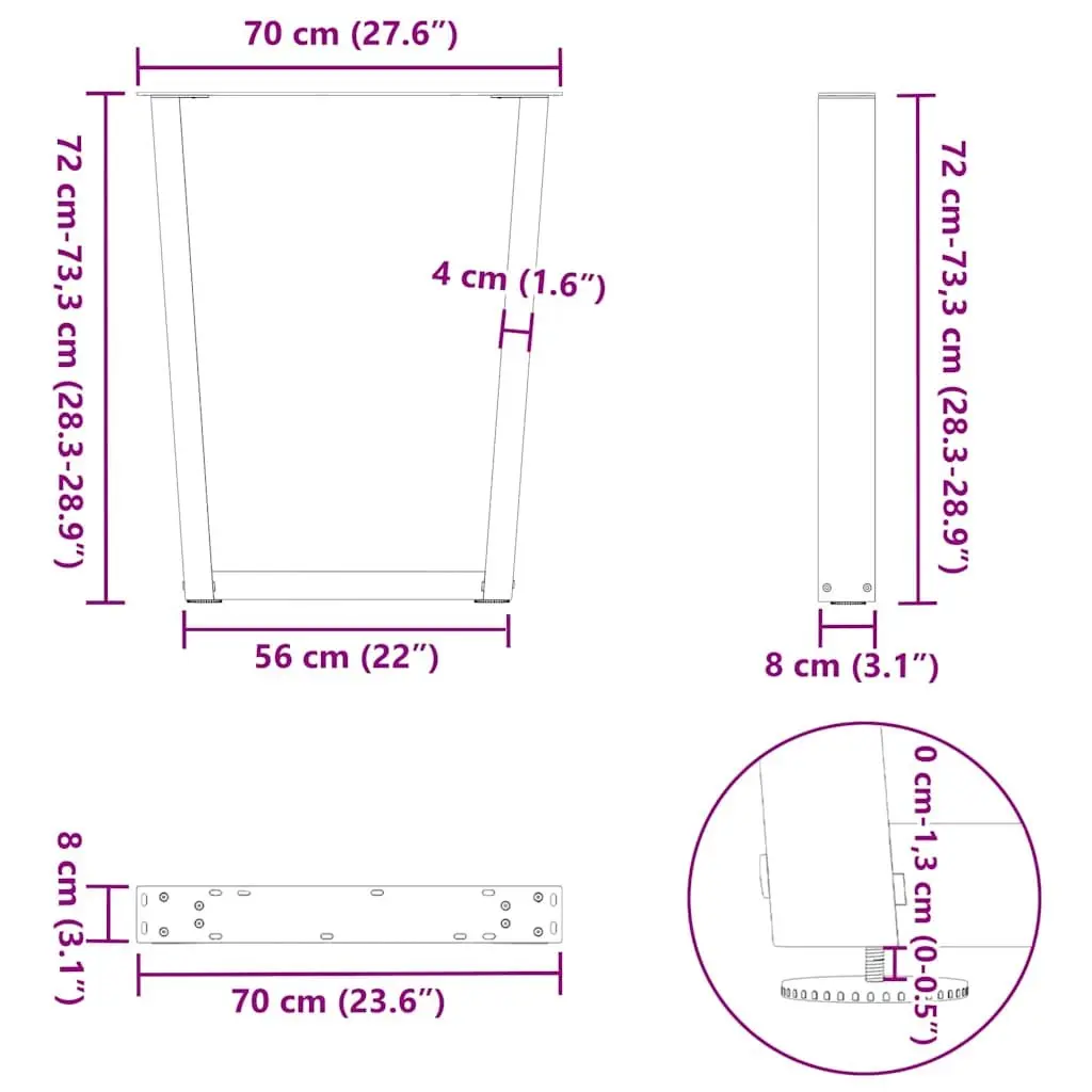 V-Shape Dining Table Legs for Home Use