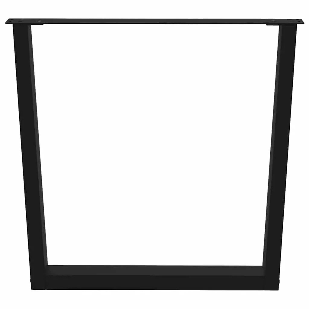 V-Shape Dining Table Legs Pair Powder-coated Steel 80x72-73.3cm Black
