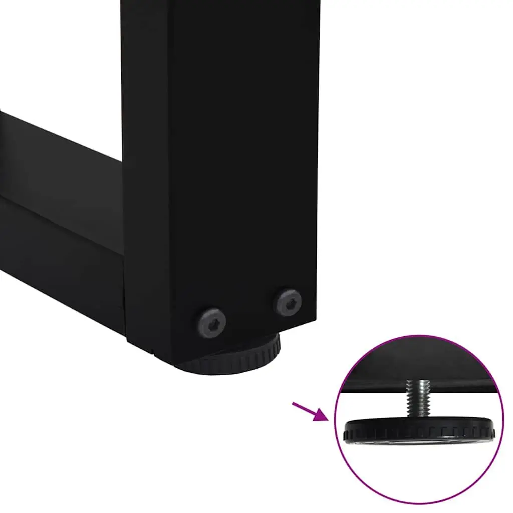 V-Shape Dining Table Legs Pair Powder-coated Steel 80x72-73.3cm Black