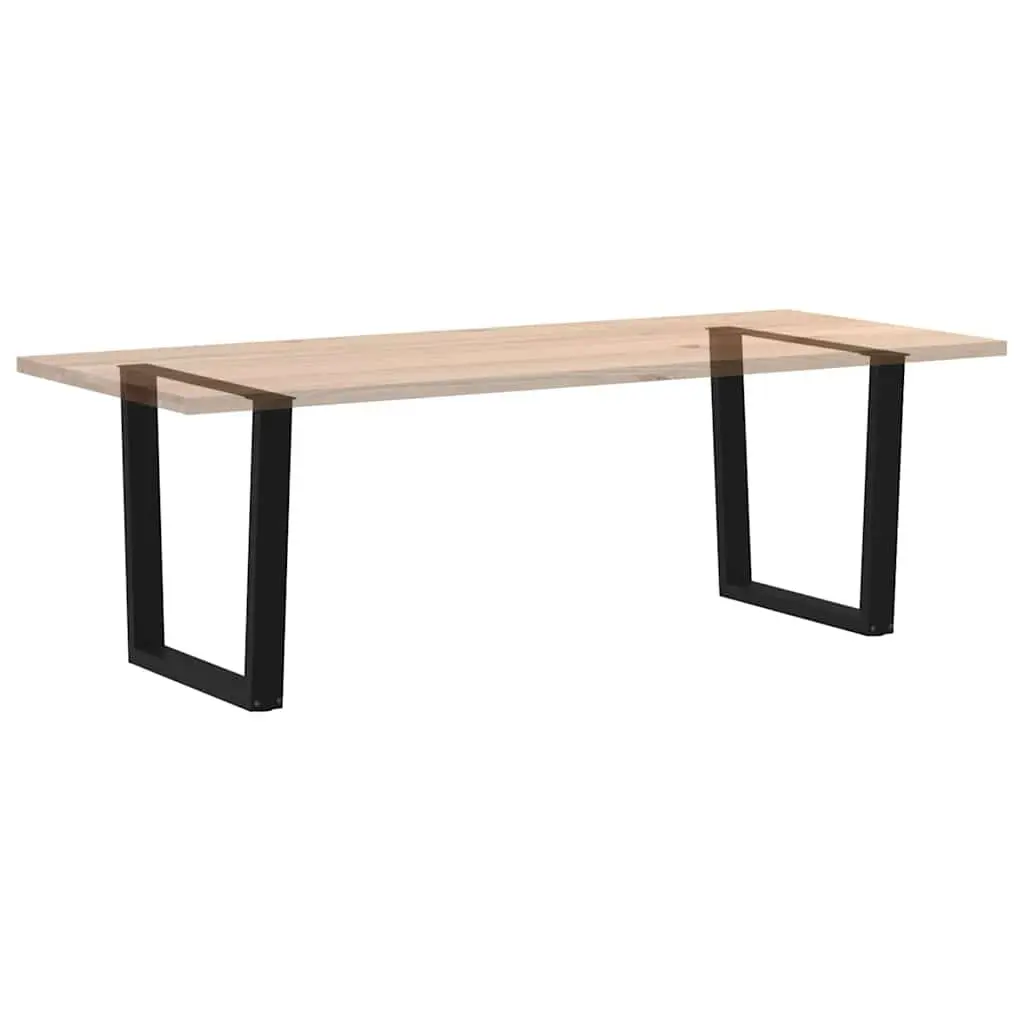 V-Shape Dining Table Legs Pair Powder-coated Steel 80x72-73.3cm Black