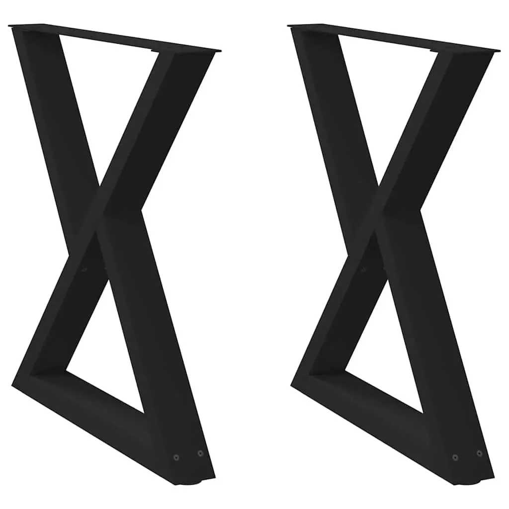 Dining Table Legs Steel Black 70x72-73.3cm with Adjustable Feet Levellers 2 pcs