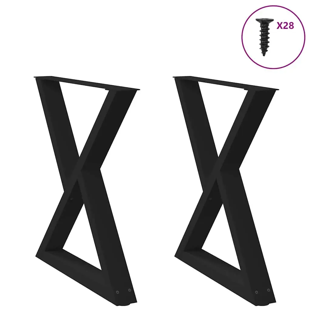 Dining Table Legs 2 pcs Black Steel 80x72-73.3cm Adjustable Levellers