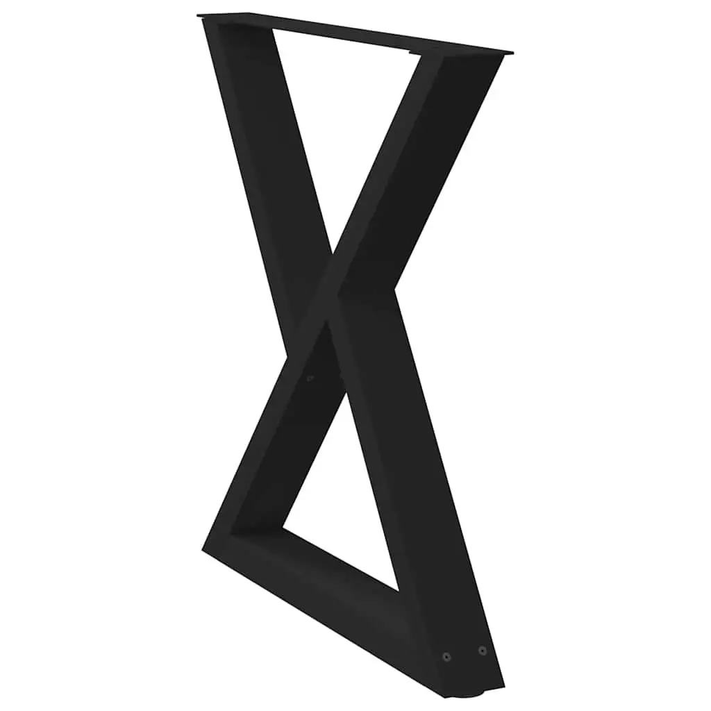 Dining Table Legs 2 pcs Black Steel 80x72-73.3cm Adjustable Levellers