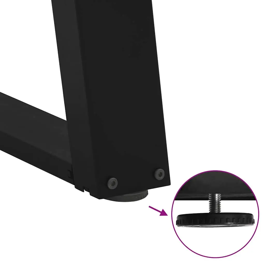 Dining Table Legs U-Shaped Powder-Coated Steel 60x72-73cm Black Set of 2
