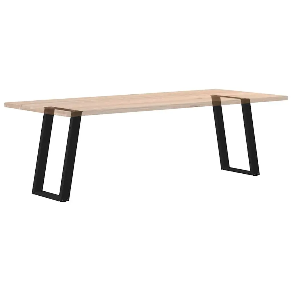 Dining Table Legs U-Shaped Powder-Coated Steel 60x72-73cm Black Set of 2