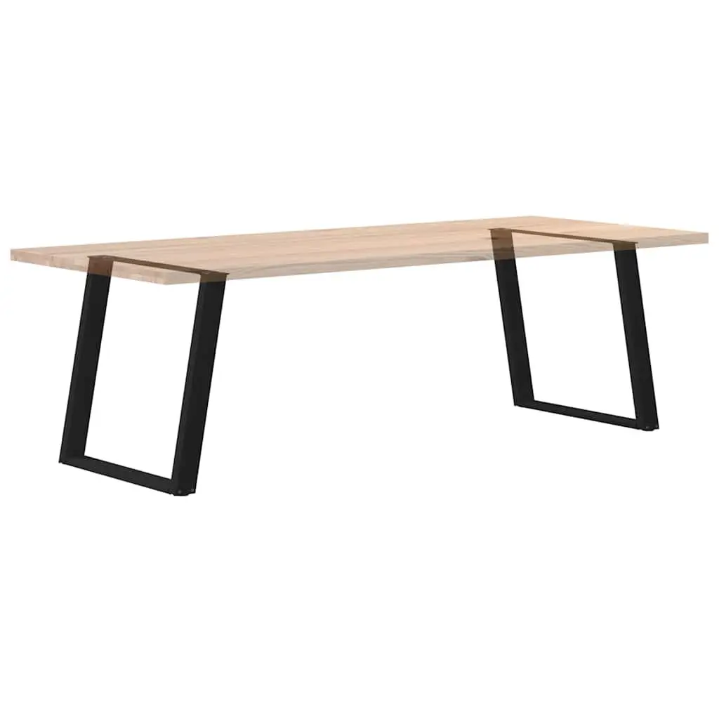 Dining Table Legs U-Shaped Powder-Coated Steel 70x72-73cm Black 2 pcs