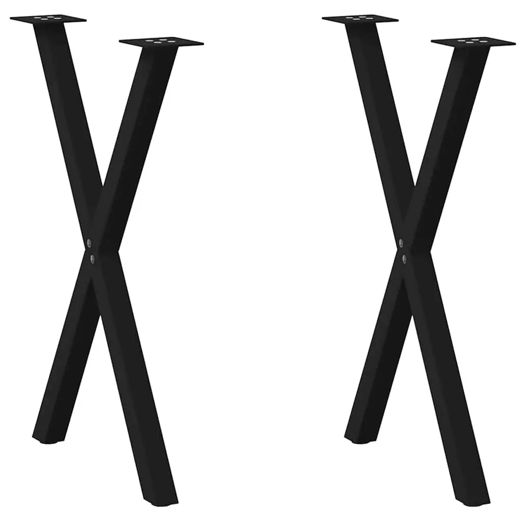 Dining Table Legs X-Shaped Steel 57x72cm Black 2 pcs