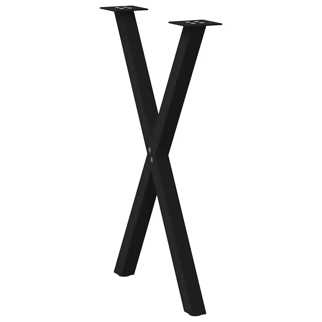 Dining Table Legs X-Shaped Steel 57x72cm Black 2 pcs