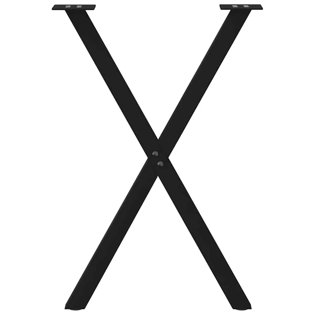 Dining Table Legs X-Shaped Steel 57x72cm Black 2 pcs