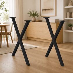 Practical Black X-Shaped Table Legs for Your Home