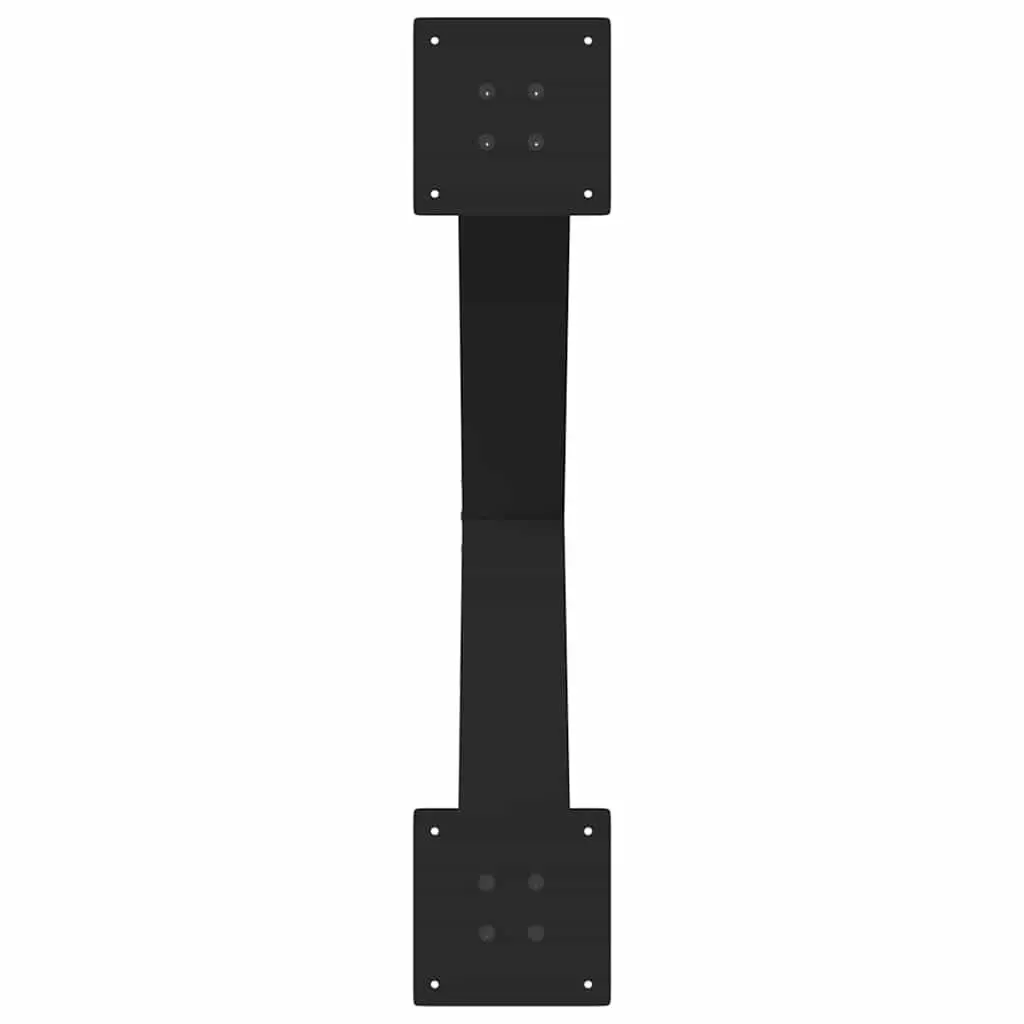X-Shaped Dining Table Legs Steel Black Support 70cm Height 2 Pieces Furniture