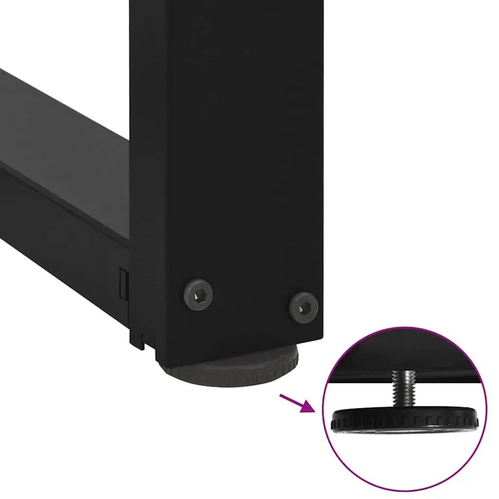 Dining Table Legs T-Shaped Black Powder-Coated Steel Adjustable 60 x 35 x 72-73 cm 2pcs
