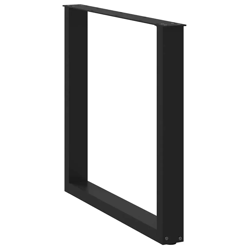 Dining Table Legs U-Shaped Steel 2pcs Black 80x72-73cm Support Frame