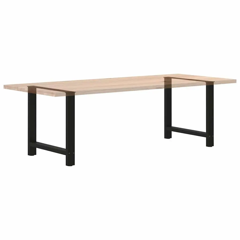 Dining Table Legs Black Steel Pair 70x72-73cm Square Design Adjustable Levelers
