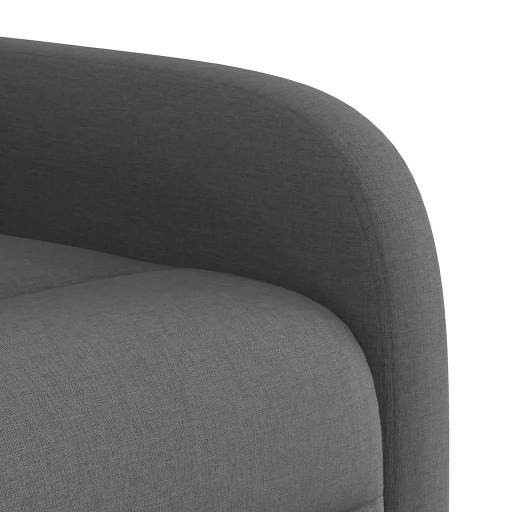 Recliner Chair Fabric Grey Adjustable Armchair 6 Point Vibration Manual Massage