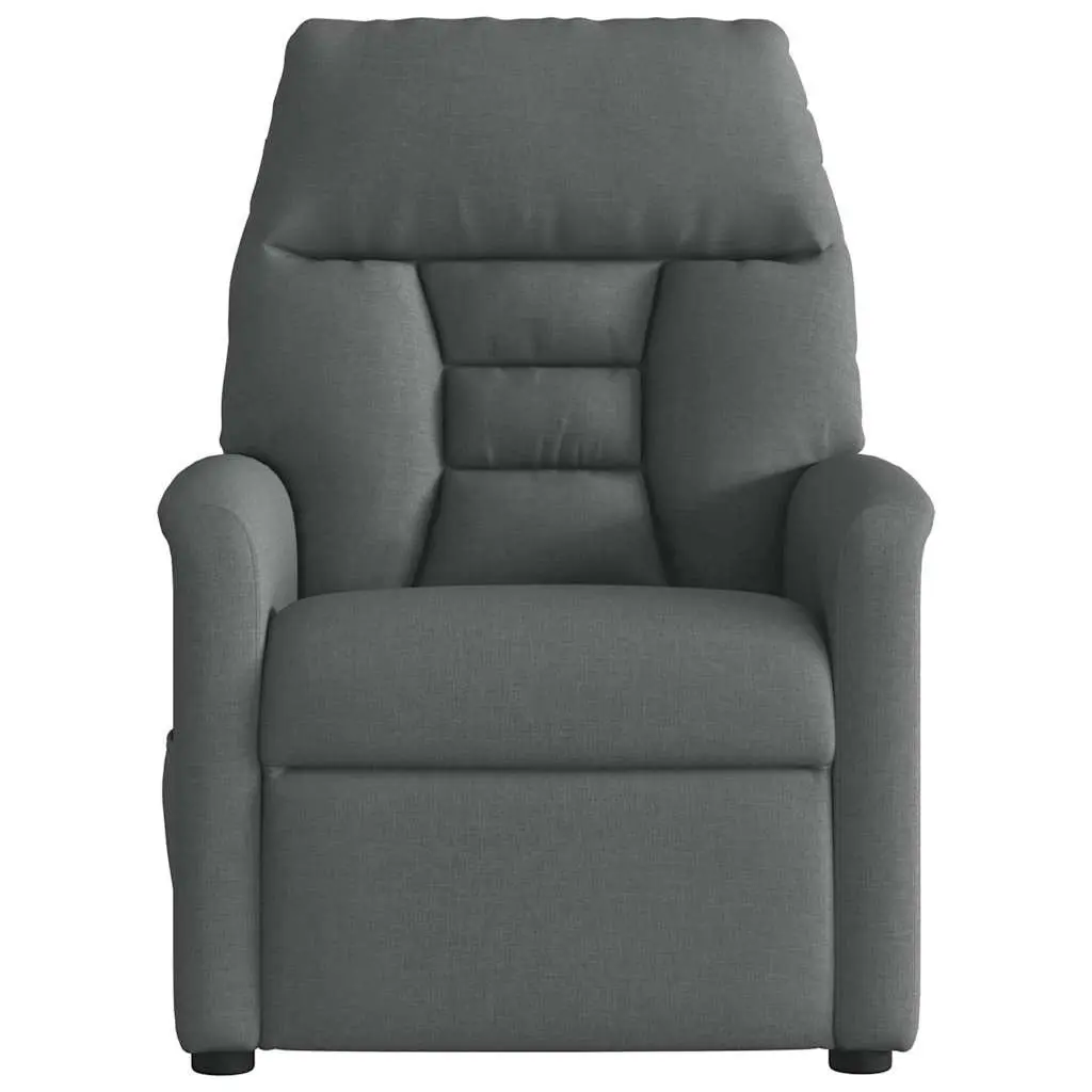 Recliner Chair Fabric Manual Reclining Armchair Dark Grey