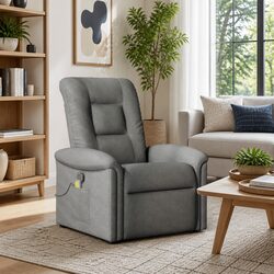 Practical Relaxation with Grey Fabric Massage Recliner Chair