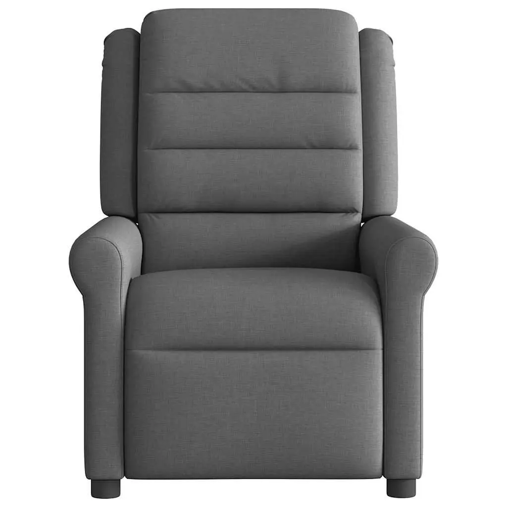 Grey Fabric Recliner with Manual Vibration