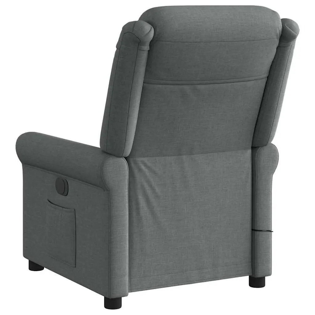 Grey Fabric Recliner with Manual Vibration