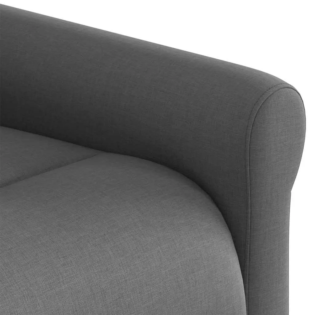 Grey Fabric Recliner with Manual Vibration
