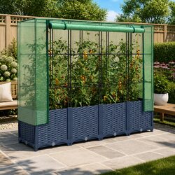 Practical Raised Bed Greenhouse for Home Gardening